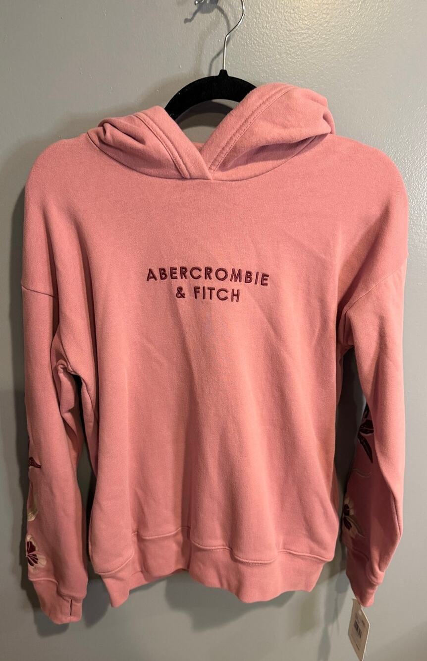 NWT abercrombie kids lily embroidery pullover hoodie